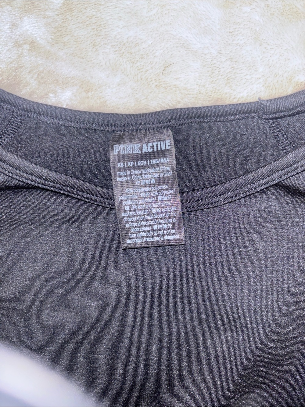 PINK Victoria's Secret Black Long Sleeve Active Tee